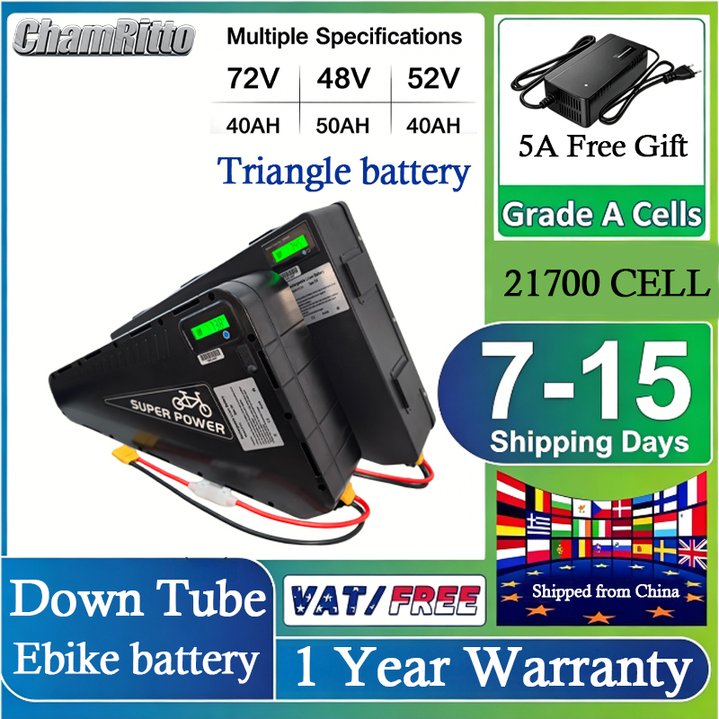 72V 50Ah 21700 Lithium Battery - 72v cham rider 3000w Electric Bicycle