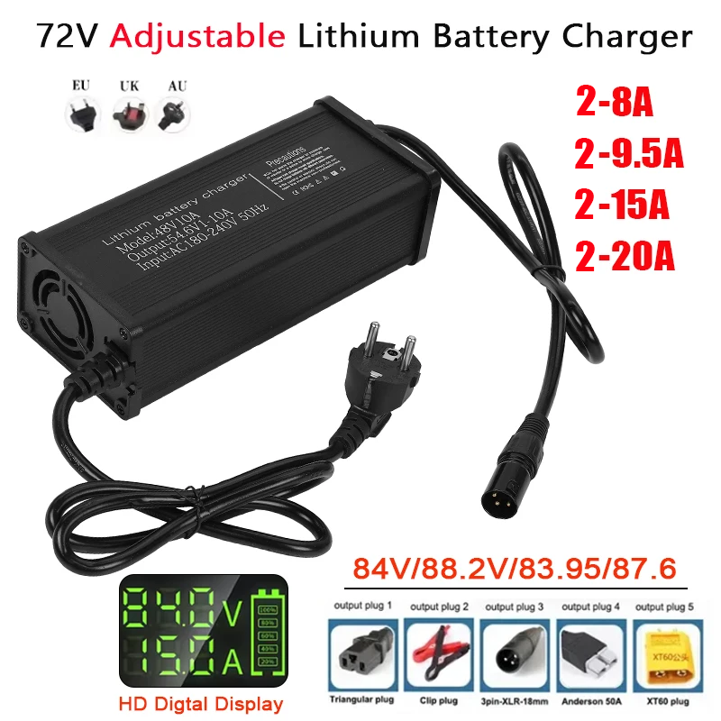 72V 2-8A 2-9.5A 2-15A 2-20A Ad - 72V 15A Fast Charger review and price